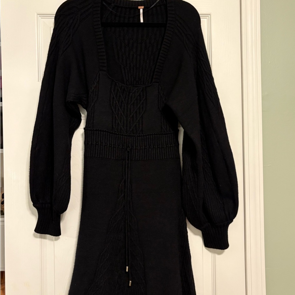 Free People Elegant Black Knit Dress